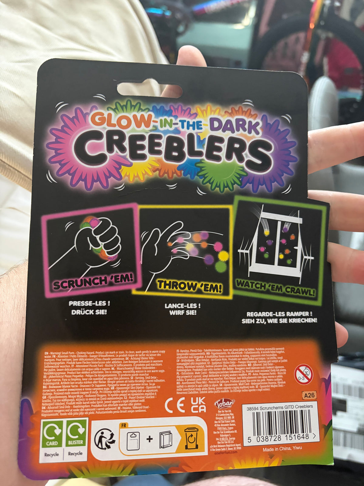 Tobar Glow-in-the-Dark Creeblers Tactile Sensory Toy, Age 5+